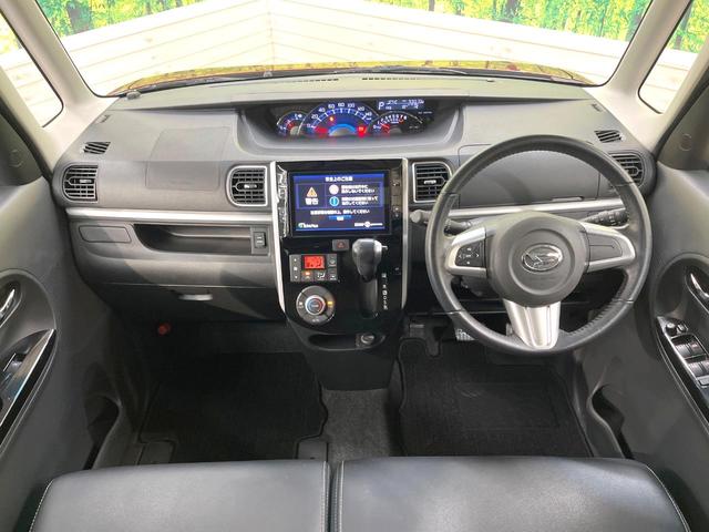 タント カスタムＲＳ　トップエディションＳＡ　ターボ　両側電動ドア　純正８型ＳＤナビ　バックカメラ　衝突軽減装置　禁煙車　ハーフレザーシート　スマートキー　ＬＥＤヘッド　ＥＴＣ　純正１５インチＡＷ　オートライト　オートエアコン　Ｂｌｕｅｔｏｏｔｈ（2枚目）