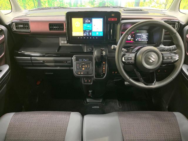 スペーシアカスタム ハイブリッドＸＳターボ　両側電動ドア　純正９インチナビ　バックカメラ　衝突被害軽減システム　禁煙車　ハーフレザーシート　コーナーセンサー　スマートキー　ＬＥＤヘッド　ビルトインＥＴＣ　純正１５インチアルミ　車線逸脱警報（2枚目）