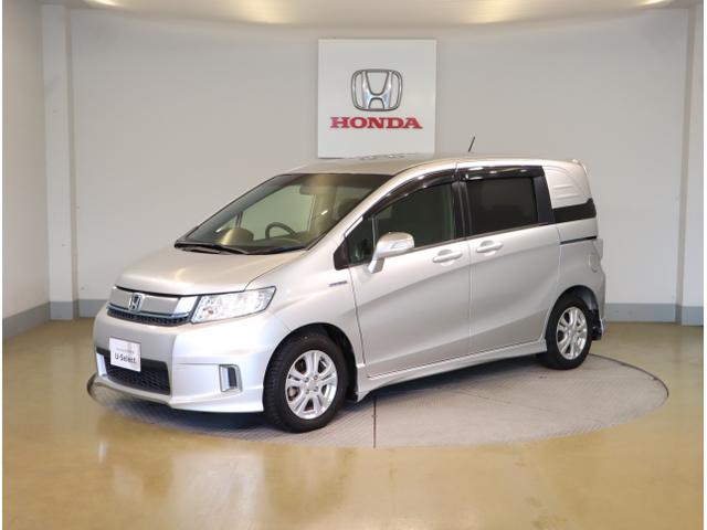 フリードスパイクハイブリッド ハイブリッド エアバッグ ワンセグ ナビTV パワーウインドウ 横滑り防止 キーレスキー パワステ 左右スライドドア Wエアバッグ ETC オートエアコン ABS リアカメラ DVD再生可 iストップ(3枚目)