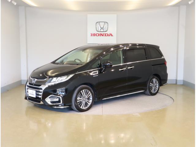 オデッセイハイブリッド ハイブリッドアブソルート・EXホンダセンシング 衝突被害軽減S PWシート LEDライト 地上デジタル Pアシスト 3列シート オートクルーズ オートエアコン USB ESC オットマン 盗難防止装置(3枚目)