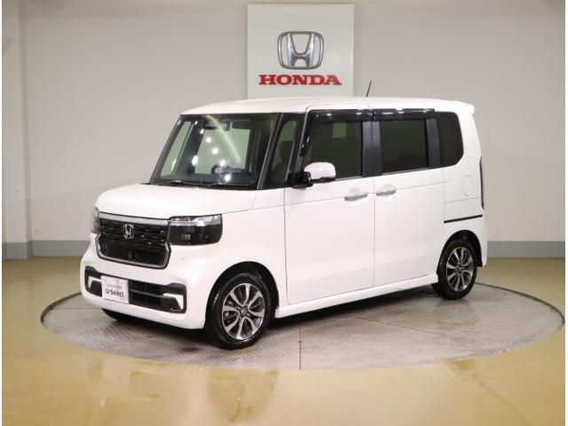 Ｎ－ＢＯＸカスタム ベースグレード　ＵＳＢ接続　ＣＭＢＳ　Ｄレコ　ベンチシート　オートエアコン　スマートキ　ＬＥＤ　盗難防止装置　クルコン　ＥＴＣ　バックカメラ　フルセグＴＶ　パワーステアリング　エアバッグ　ＥＳＣ（3枚目）