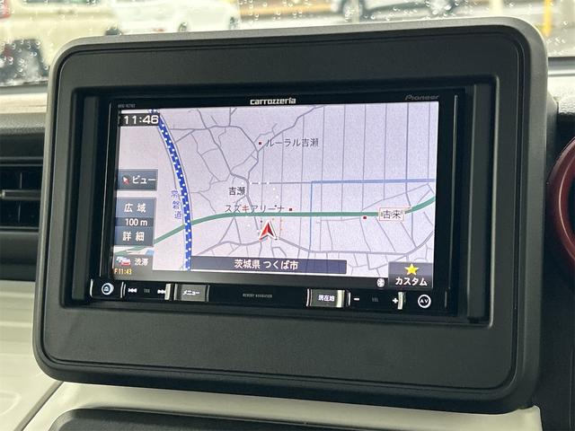 スペーシア ハイブリッドＧ　ドライブレコーダー　バックカメラ　両側スライドドア　ナビ　ＴＶ　クリアランスソナー　衝突被害軽減システム　オートライト　スマートキー　電動格納ミラー　ＣＶＴ　盗難防止システム　ＡＢＳ　ＥＳＣ　ＣＤ（4枚目）