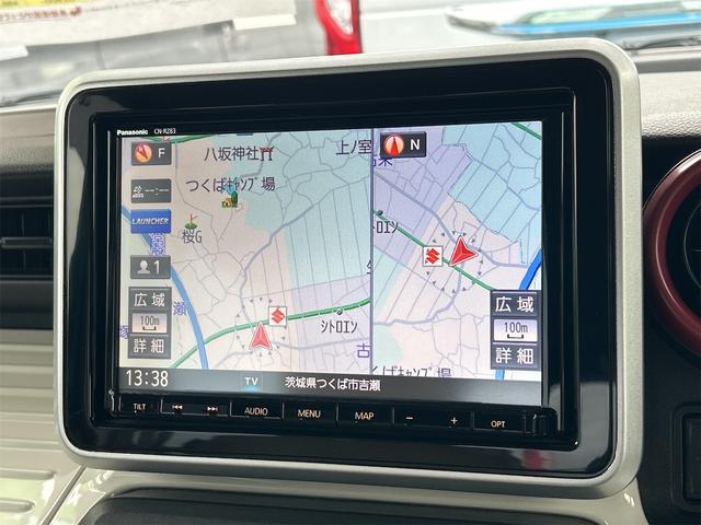 スペーシア ハイブリッドＸ　全周囲カメラ　両側電動スライドドア　ナビ　ＴＶ　クリアランスソナー　レーンアシスト　衝突被害軽減システム　オートライト　スマートキー　アイドリングストップ　電動格納ミラー　シートヒーター　ベンチシート（4枚目）