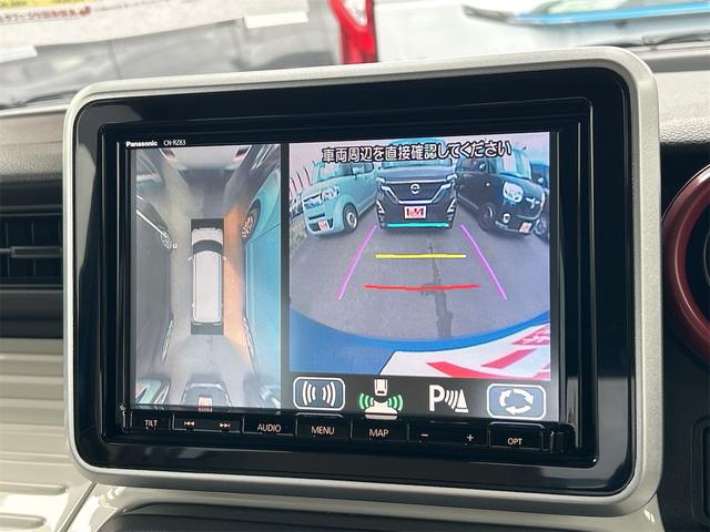 スペーシア ハイブリッドＸ　全周囲カメラ　両側電動スライドドア　ナビ　ＴＶ　クリアランスソナー　レーンアシスト　衝突被害軽減システム　オートライト　スマートキー　アイドリングストップ　電動格納ミラー　シートヒーター　ベンチシート（6枚目）