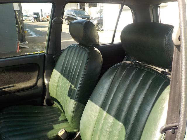 ミラジーノ ジーノ　２ＷＤ　オートマ　フル装備　純正ルーフキャリア　ヘッドライトバイザー　フェンダーミラー　シートカバー　社外フロントグリル・ウインカー・マフラー・フォグランプ　ＨＡＫアーモンドグリーンオールペイント済み（30枚目）