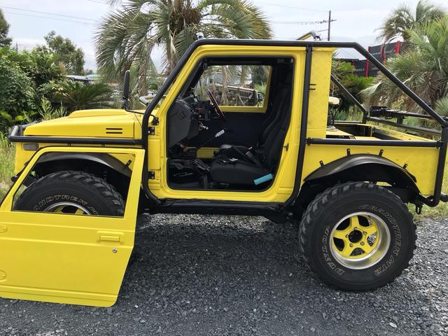 ジムニー サマーウインド　リミテッド　ＡＣ　ＰＳ　５ＭＴ　社外リーフリフトアップ　改造公認車　バンカット車　前後エアロッカー　ダウンギア　油圧電動Ｗパワステ　強化シャフト　ワンオフロールバー　２５５ＭＴタイヤ　ウィンチ　社外前後バンパー（48枚目）