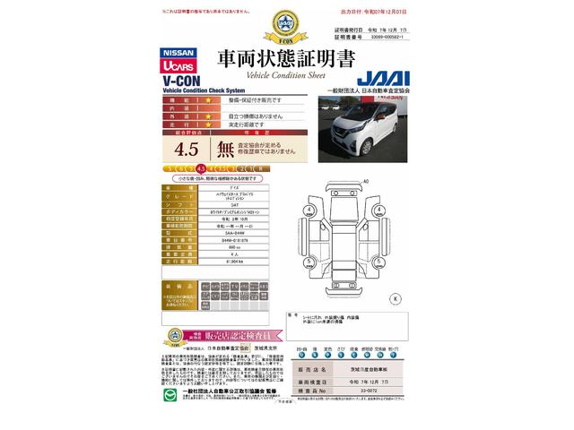 車両状態評価書