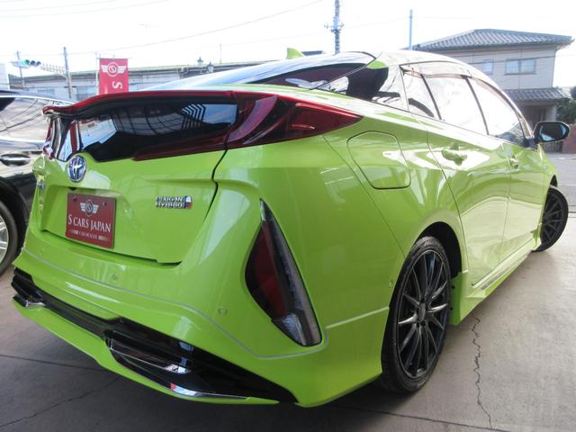 プリウスＰＨＶ Ａレザーパッケージ　禁煙車／モデリスタフルエアロ／黒レザーシート／社外１８ｉｎＡＷ／スマートキー一体型ＥＧスターター／サーモテクトライムグリーン／ＬＥＤヘッドライト／前後ドラレコ／充電ケーブル／急速充電口／記録簿５枚有（5枚目）