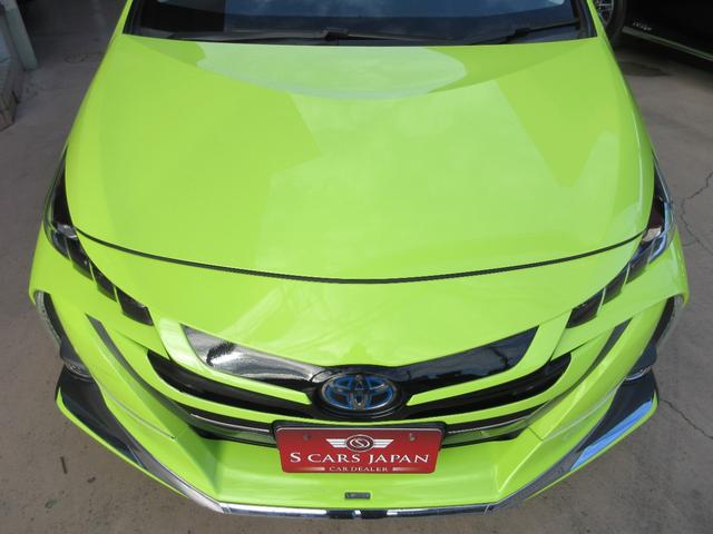 プリウスＰＨＶ Ａレザーパッケージ　禁煙車／モデリスタフルエアロ／黒レザーシート／社外１８ｉｎＡＷ／スマートキー一体型ＥＧスターター／サーモテクトライムグリーン／ＬＥＤヘッドライト／前後ドラレコ／充電ケーブル／急速充電口／記録簿５枚有（8枚目）