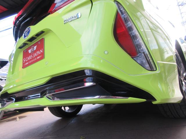 プリウスＰＨＶ Ａレザーパッケージ　禁煙車／モデリスタフルエアロ／黒レザーシート／社外１８ｉｎＡＷ／スマートキー一体型ＥＧスターター／サーモテクトライムグリーン／ＬＥＤヘッドライト／前後ドラレコ／充電ケーブル／急速充電口／記録簿５枚有（22枚目）