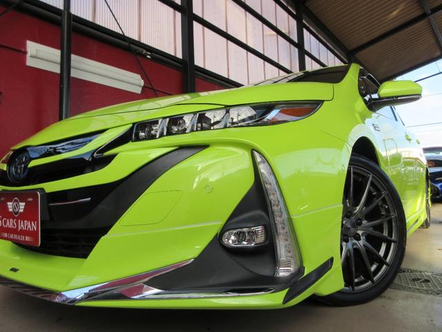 プリウスＰＨＶ Ａレザーパッケージ　禁煙車／モデリスタフルエアロ／黒レザーシート／社外１８ｉｎＡＷ／スマートキー一体型ＥＧスターター／サーモテクトライムグリーン／ＬＥＤヘッドライト／前後ドラレコ／充電ケーブル／急速充電口／記録簿５枚有（23枚目）