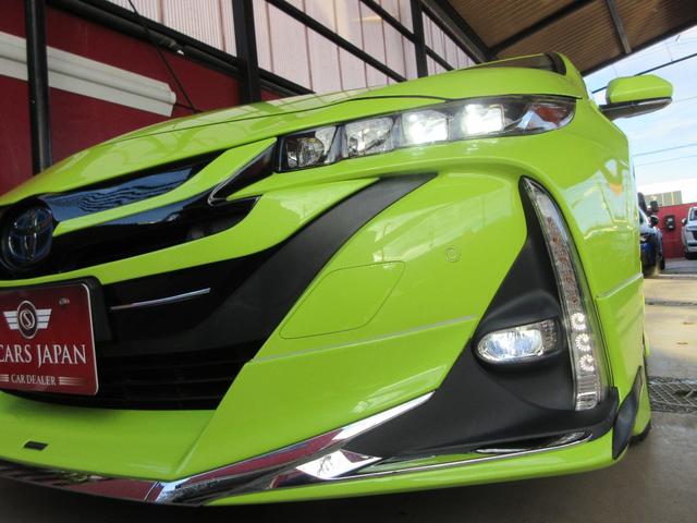 プリウスＰＨＶ Ａレザーパッケージ　禁煙車／モデリスタフルエアロ／黒レザーシート／社外１８ｉｎＡＷ／スマートキー一体型ＥＧスターター／サーモテクトライムグリーン／ＬＥＤヘッドライト／前後ドラレコ／充電ケーブル／急速充電口／記録簿５枚有（28枚目）