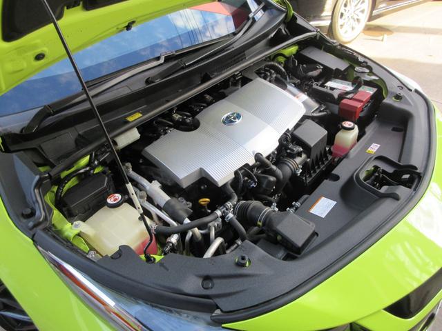 プリウスＰＨＶ Ａレザーパッケージ　禁煙車／モデリスタフルエアロ／黒レザーシート／社外１８ｉｎＡＷ／スマートキー一体型ＥＧスターター／サーモテクトライムグリーン／ＬＥＤヘッドライト／前後ドラレコ／充電ケーブル／急速充電口／記録簿５枚有（45枚目）