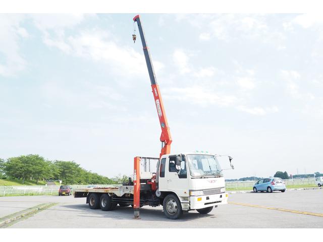 レンジャー 日野 古河ユニックｕｒ５０３ ラジコン付 油圧張り出しアウトリガー ３段クレーン付きセルフローダー ラジコン ウインチ付き 美川ボディ 重機回送車 ２デフ 低床 ターボ 積載８ ５ｔ 内寸５９８幅２４５ｃｍ 栃木県 古河ユニックｕｒ５０３ ラジコン付