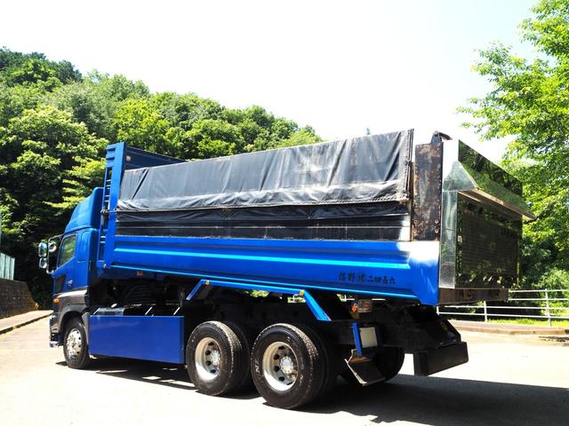 プロフィア 　ハイルーフ　２デフ　電磁式リターダ　小平産業製　ＤＭ１９－１０Ｌ　２２ｔロングダンプ　２２立米　自重計　ＨＩＩ型　積載９．５ｔ　ターボ４１０馬力　デフロック　ベッド付き　ＥＴＣ　坂道発進補助装置（3枚目）