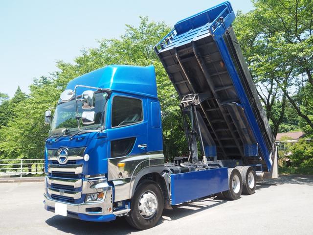 プロフィア 　ハイルーフ　２デフ　電磁式リターダ　小平産業製　ＤＭ１９－１０Ｌ　２２ｔロングダンプ　２２立米　自重計　ＨＩＩ型　積載９．５ｔ　ターボ４１０馬力　デフロック　ベッド付き　ＥＴＣ　坂道発進補助装置（18枚目）