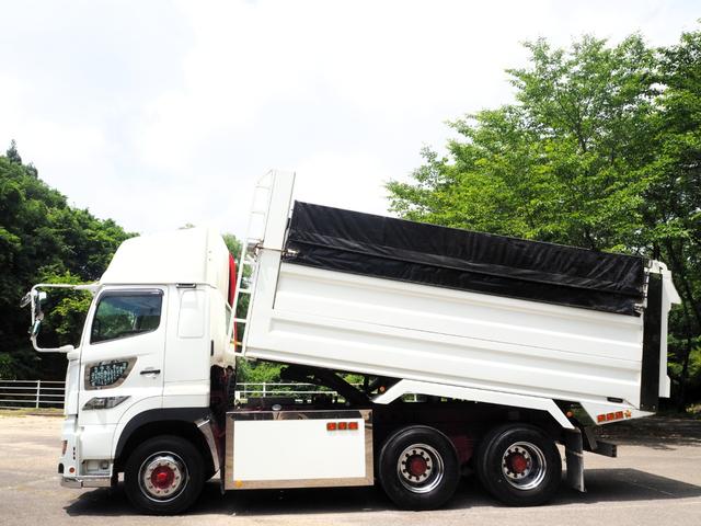 プロフィア 　ハイルーフ　２デフ　電磁式リターダ　Ｅ１３Ｃエンジン　造りボディ　デカ箱　ＤＲ１１－０３ＳＢ　深ダンプ　土砂禁　２３立米　電動コボレーン　ステンレス張り　自重計　Ｎ型Ｓ　積載６．９ｔ　ターボ４１０馬力（2枚目）