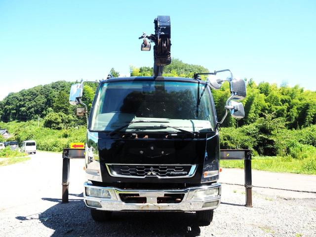 ファイター 　増トン　電磁式リターダ　ＴＭ－ＺＥ３６４ＨＲ　４段クレーン　フックイン　角足　差し違いアウトリガー　２．９３ｔ吊　ラジコン付　三方開　新品アルミブロック平ボディ　積載５．６ｔ　ターボ２７０馬力　ベッド（9枚目）