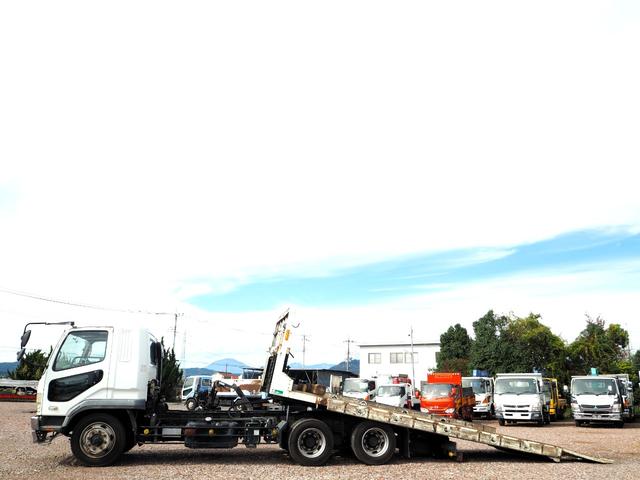 ファイター 増々トン 2デフ 20tベース ショートボディ ワイド幅 重機回送車 セーフティーローダー 花見台製 SF200MA スライドボディ ウインチ ラジコン付 ターボ270馬力 積載11.5t デフロック(2枚目)