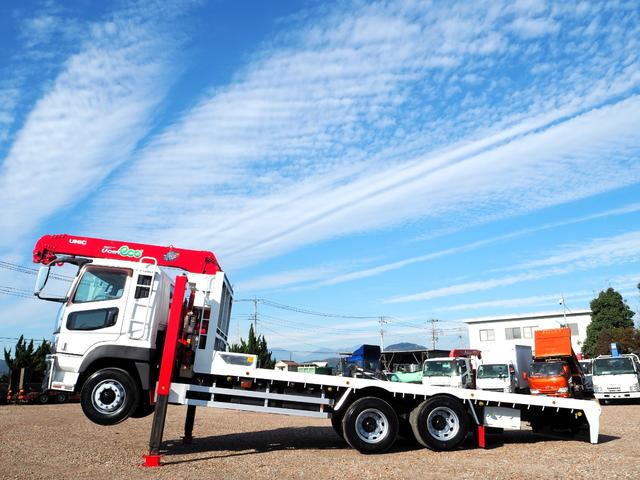 スーパーグレート 全塗装 3軸高床 2デフ 重機回送車 セルフクレーン 一組ボディ 古河ユニック 5段クレーン ハイジャッキ ラジコン 上物同年 ウインチ(ラジコン付) スロープハンガー ショートボディ 420馬力(2枚目)