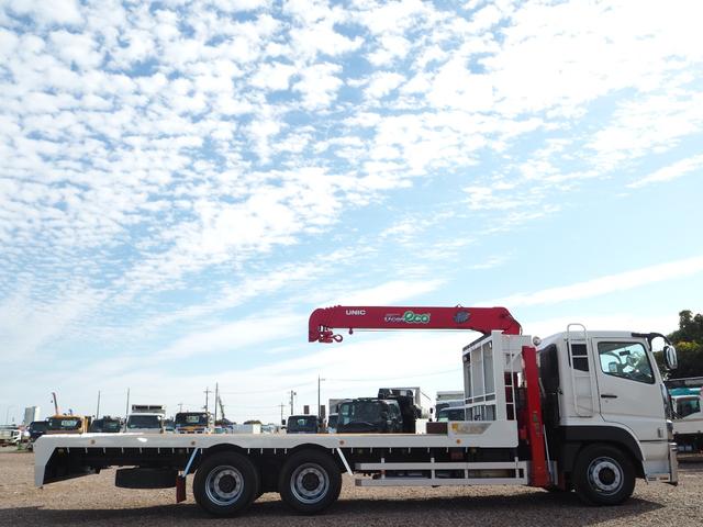 スーパーグレート 全塗装 3軸高床 2デフ 重機回送車 セルフクレーン 一組ボディ 古河ユニック 5段クレーン ハイジャッキ ラジコン 上物同年 ウインチ(ラジコン付) スロープハンガー ショートボディ 420馬力(68枚目)