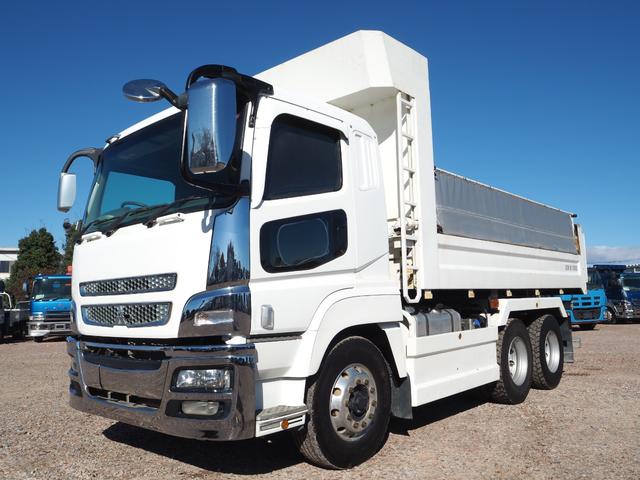 スーパーグレート 　２デフ　小平製　ＤＭ１７－１０　大型ダンプ　電動コボレーン　リーフサス　ターボ３８０馬力　積載８．１ｔ　７速ＭＴ　ベッド付　アルミホイール（前輪のみ）　デフロック　坂道発進補助装置　ＥＴＣ　ＨＩＤ（9枚目）