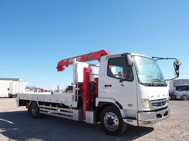 ファイター 　セミワイド幅　増トン　重機回送車　古河ユニック製　４段クレーン　フックイン　ハイジャッキ　角足　２．９３ｔ吊　ラジコン付　積載７．２ｔ　床面アピトン　アルミブロックアオリ　ブル掛け　アルミホイール（38枚目）