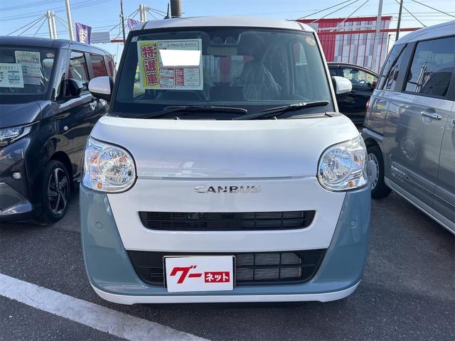 ムーヴキャンバス ストライプスＸ　両側電動スライドドア　クリアランスソナー　衝突被害軽減システム　オートライト　スマートキー　アイドリングストップ　電動格納ミラー　ベンチシート　ＣＶＴ　盗難防止システム　ＡＢＳ　ＥＳＣ（13枚目）