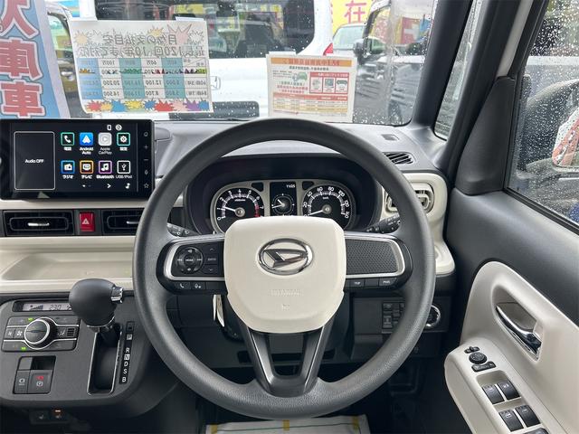 ムーヴキャンバス ストライプスＧ　バックカメラ　両側電動スライドドア　ＴＶ　クリアランスソナー　衝突被害軽減システム　オートライト　ＬＥＤヘッドランプ　スマートキー　アイドリングストップ　電動格納ミラー　シートヒーター　ベンチシート（3枚目）