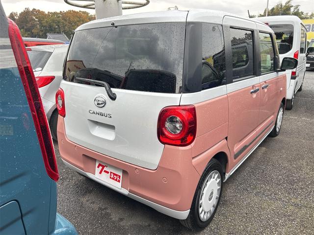 ムーヴキャンバス ストライプスＧ　バックカメラ　両側電動スライドドア　ＴＶ　クリアランスソナー　衝突被害軽減システム　オートライト　ＬＥＤヘッドランプ　スマートキー　アイドリングストップ　電動格納ミラー　シートヒーター　ベンチシート（14枚目）