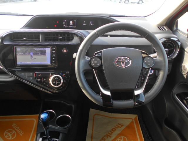 アクア Ｇソフトレザーセレクション　スマートキー＆プッシュスタート　バックモニター　ＥＴＣ車載器　横滑り防止　クルーズコントロール　イモビ　ナビ＆ＴＶ　ワンセグ　キーレス　ドライブレコーダー　メモリナビ　オートエアコン　ＡＢＳ　記録簿（7枚目）