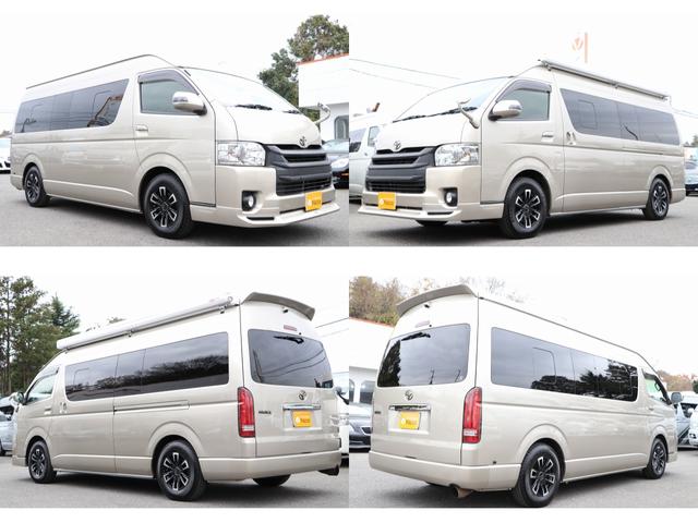 4WD ビークル製ベッセルJ ナビ ETC Bカメラ フリップダウンモニター ツインサブ 走行充電 外部充電電源 インバーター 冷蔵庫 電子レンジ FFヒーター オーニング スーパーチャージャー(3枚目)