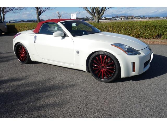 フェアレディZ ロードスター 下取り 幌(最近交換) 新品バッテリー TEINフレックスZ車高調 社外ステンレスマフラー(中間+リアピース) ドラレコ 禁煙 電動オープン ETC 社外ナビ(フルTV ブルーツース音楽)20インチ(3枚目)