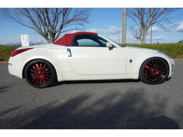 フェアレディZ ロードスター 下取り 幌(最近交換) 新品バッテリー TEINフレックスZ車高調 社外ステンレスマフラー(中間+リアピース) ドラレコ 禁煙 電動オープン ETC 社外ナビ(フルTV ブルーツース音楽)20インチ(4枚目)