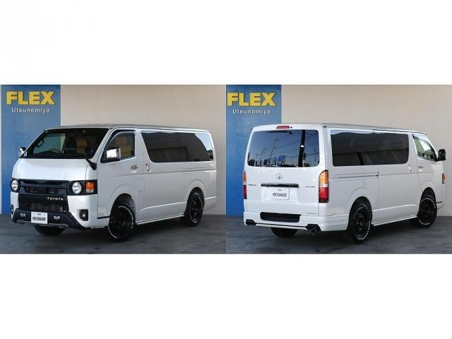 ハイエースバン スーパーＧＬ　ダークプライムＩＩ　○ＲＥクラシック丸目キット○ＴＲＤフルエアロ○リアスポイラー○シートカバー○オリジナル特注・アームレストセット○ベッドキット○ビッグＸ・ＥＴＣ・フリップダウンモニター・連動ドラレコ○ドアミラー自動格納（17枚目）