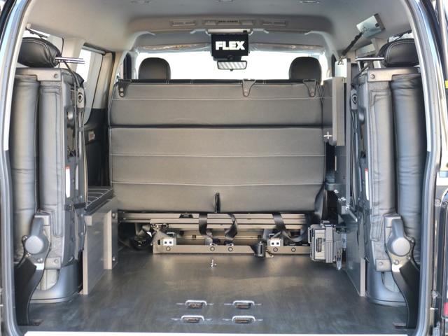 ハイエースワゴン GL ロング 内装架装Ver2・専用テーブル・専用フローリング・専用ベッドキット・オリジナルシートカバー・7インチワイドナビ・ビルトインETC・後席用フリップダウンモニター・オリジナルオーバーフェンダー・ローダウン(68枚目)