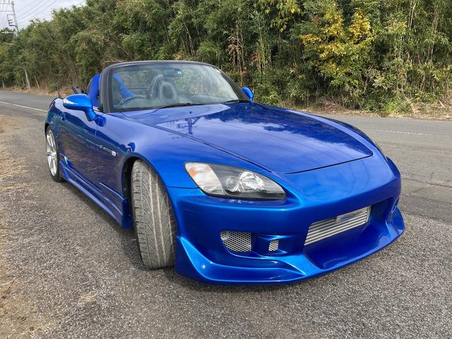 Ｓ２０００ 　トラストタービンキット　エーゲブルーオールペイント　社外エアロ　社外ウインカーミラー　　車高調　無限マフラー　６速マニュアル車　ＨＩＤ　バケットシート　社外アルミ　社外幌紺色　デフクスコ１．５ＷＡＹ（5枚目）