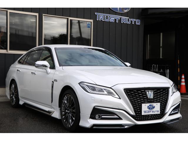 クラウンハイブリッド G-エグゼクティブ モデリスタエアロ 本革シート&ベンチレーター パノラミックビューモニター デジタルインナーミラー 純正ナビ フルセグTV HUD BSM プリクラッシュ クリアランスソナー!(3枚目)