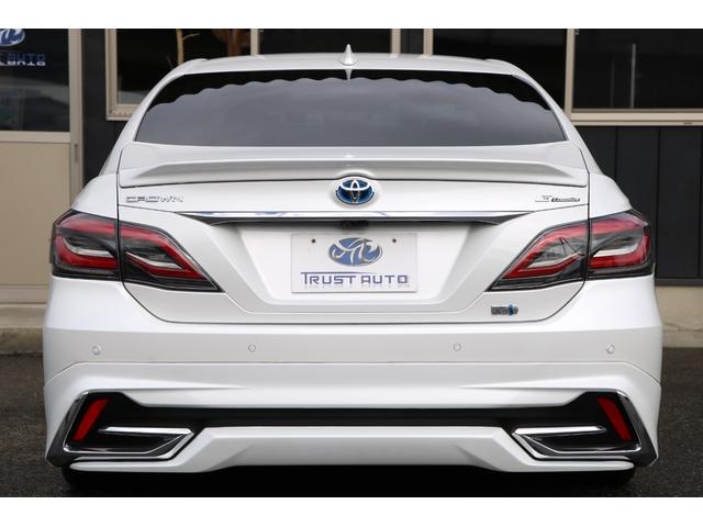 クラウンハイブリッド G-エグゼクティブ モデリスタエアロ 本革シート&ベンチレーター パノラミックビューモニター デジタルインナーミラー 純正ナビ フルセグTV HUD BSM プリクラッシュ クリアランスソナー!(7枚目)