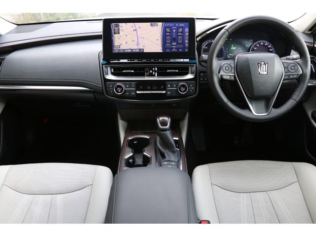 クラウンハイブリッド G-エグゼクティブ モデリスタエアロ 本革シート&ベンチレーター パノラミックビューモニター デジタルインナーミラー 純正ナビ フルセグTV HUD BSM プリクラッシュ クリアランスソナー!(24枚目)