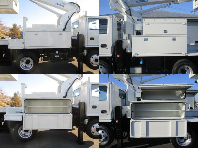 エルフトラック 　アイチ・ＳＢ１２Ａ・ブーム自動格納・ＦＲＰバケット・左右工具箱・梯子掛（14枚目）