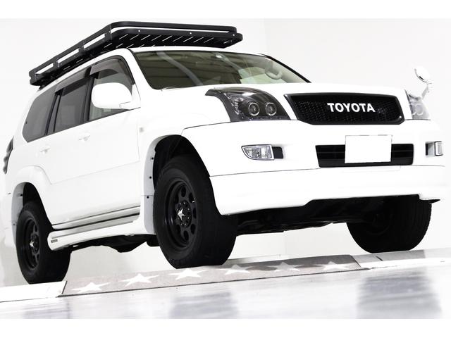 ランドクルーザープラド ＴＸリミテッド　４ＷＤ　ワンオーナー　タイミングベルト交換済　ＡＰＪ製ヴィンテージグリル　ＡＰＪ製ビッグサイズルーフラック　ＡＰＪ製ＳＴＡＲ１７インチアルミホイール　ＡＰＪ製ブラウンレザー調シートカバー（20枚目）