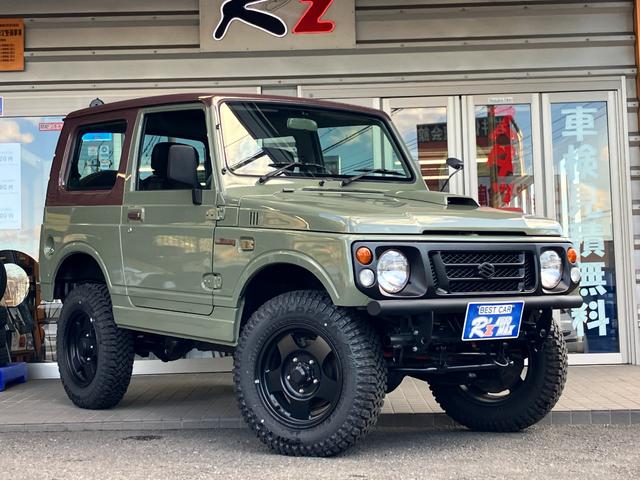 ジムニー XL リフトアップ 社外マフラー ファルケン M/T マッドタイヤ タイベル交換済み 社外フロントバンパー リアバンパー シートカバー 再塗装車(11枚目)