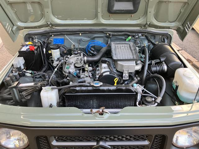 ジムニー XL リフトアップ 社外マフラー ファルケン M/T マッドタイヤ タイベル交換済み 社外フロントバンパー リアバンパー シートカバー 再塗装車(44枚目)