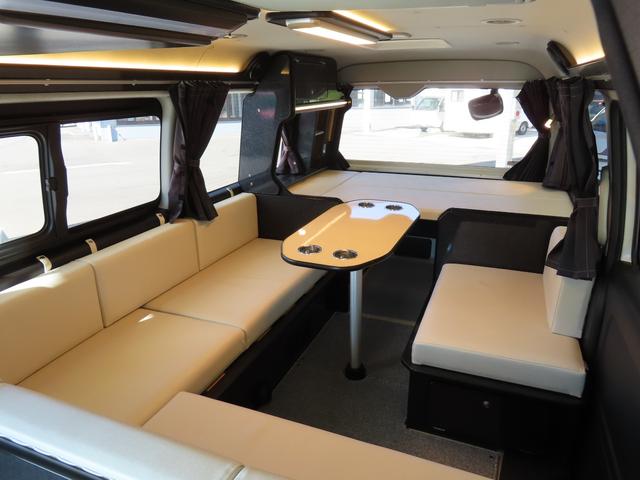 ハイエースワゴン FOCS DS-L FFヒーター シンク 冷蔵庫 フリップダウンモニター ツインサブ 走行充電 外部電源 コンバーター ルーフベント(2枚目)