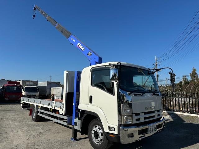 フォワード 　５段クレーン　ラジコン　フックイン　増トン　セルフ　セルフクレーン　ハイジャッキ　ワイドボディ　平ボディ　７．１トントラック　タダノ　平クレーン　回送車　ローダー　中古トラック　重機運搬車　ユニック（48枚目）
