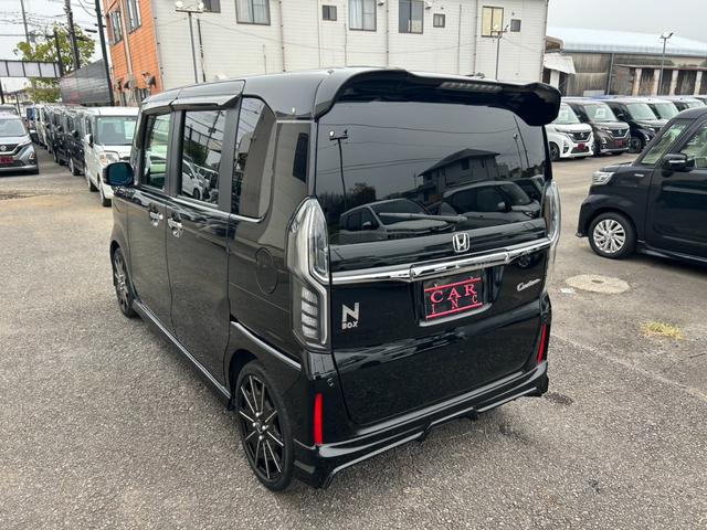 N-BOXカスタム G・EXターボホンダセンシング 社外オーディオ バックカメラ ACC 半革シート 両側パワスラ ETC LEDヘッドライト ブレーキサポートフォグランプ アイドリングストップ オートライト 社外16AW ステアリングリモコン(23枚目)