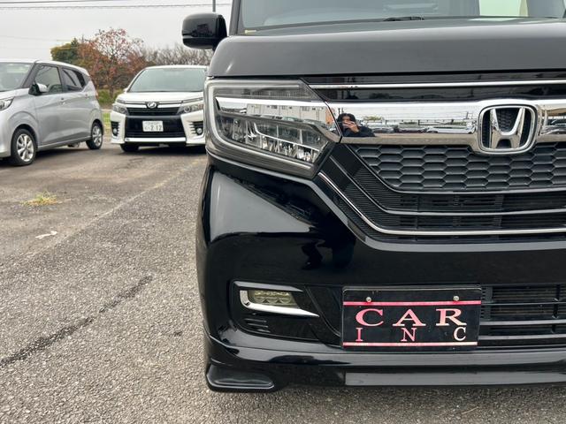 N-BOXカスタム G・EXターボホンダセンシング 社外オーディオ バックカメラ ACC 半革シート 両側パワスラ ETC LEDヘッドライト ブレーキサポートフォグランプ アイドリングストップ オートライト 社外16AW ステアリングリモコン(27枚目)