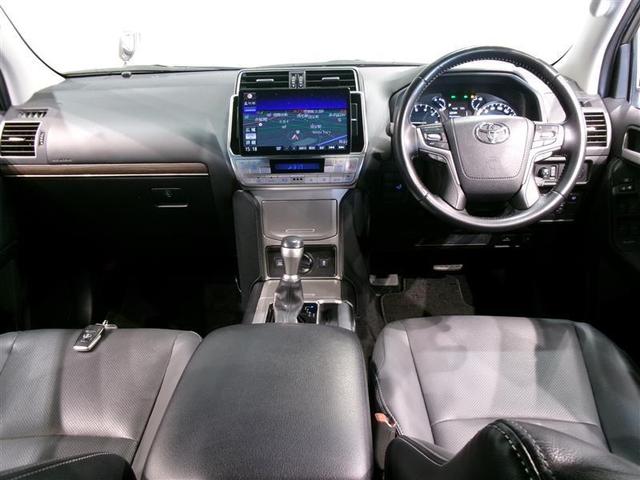ランドクルーザープラド TX Lパッケージ マットブラックエディション 革シート サンルーフ 4WD フルセグ メモリーナビ DVD再生 バックカメラ 衝突被害軽減システム ETC LEDヘッドランプ ワンオーナー 記録簿(4枚目)