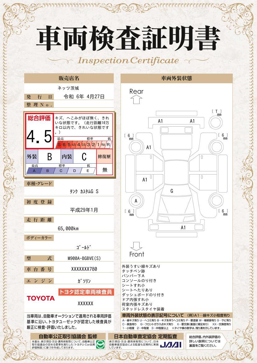 車両状態評価書